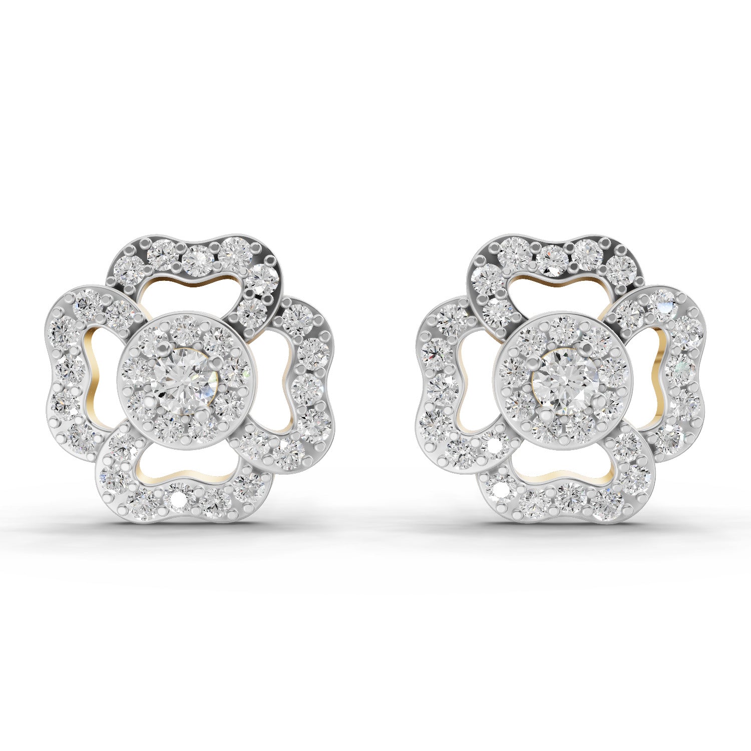 0.93 Carat  | 925 Sterling Silver Gold Plated Fashion Earrings