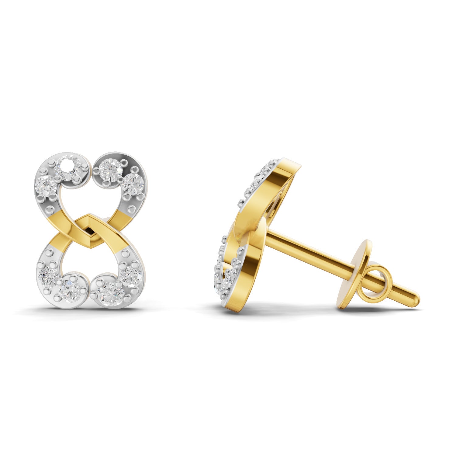 0.18 Carat  | 925 Sterling Silver Gold Plated Fashion Earrings
