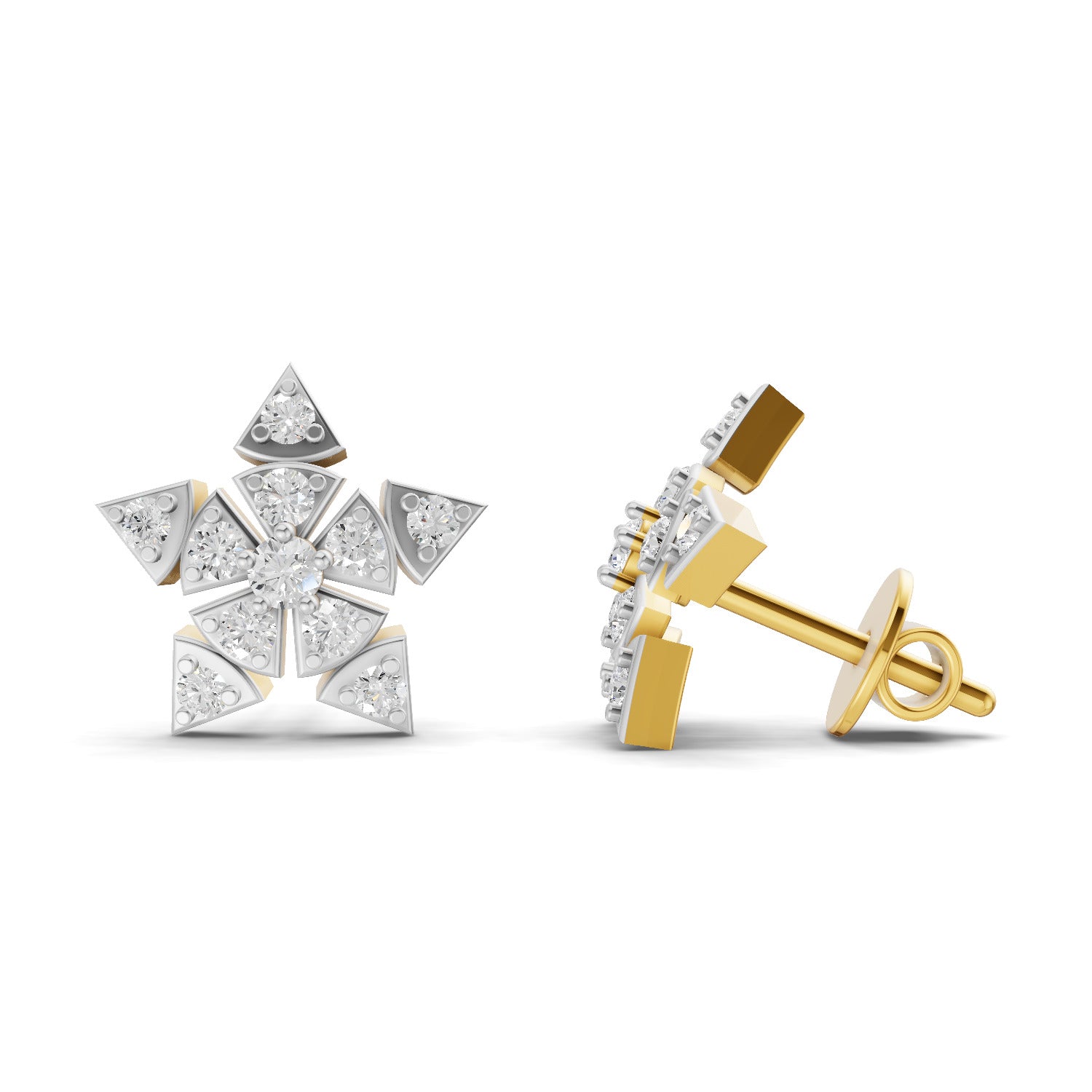 0.36 Carat  | 925 Sterling Silver Gold Plated Fashion Earrings