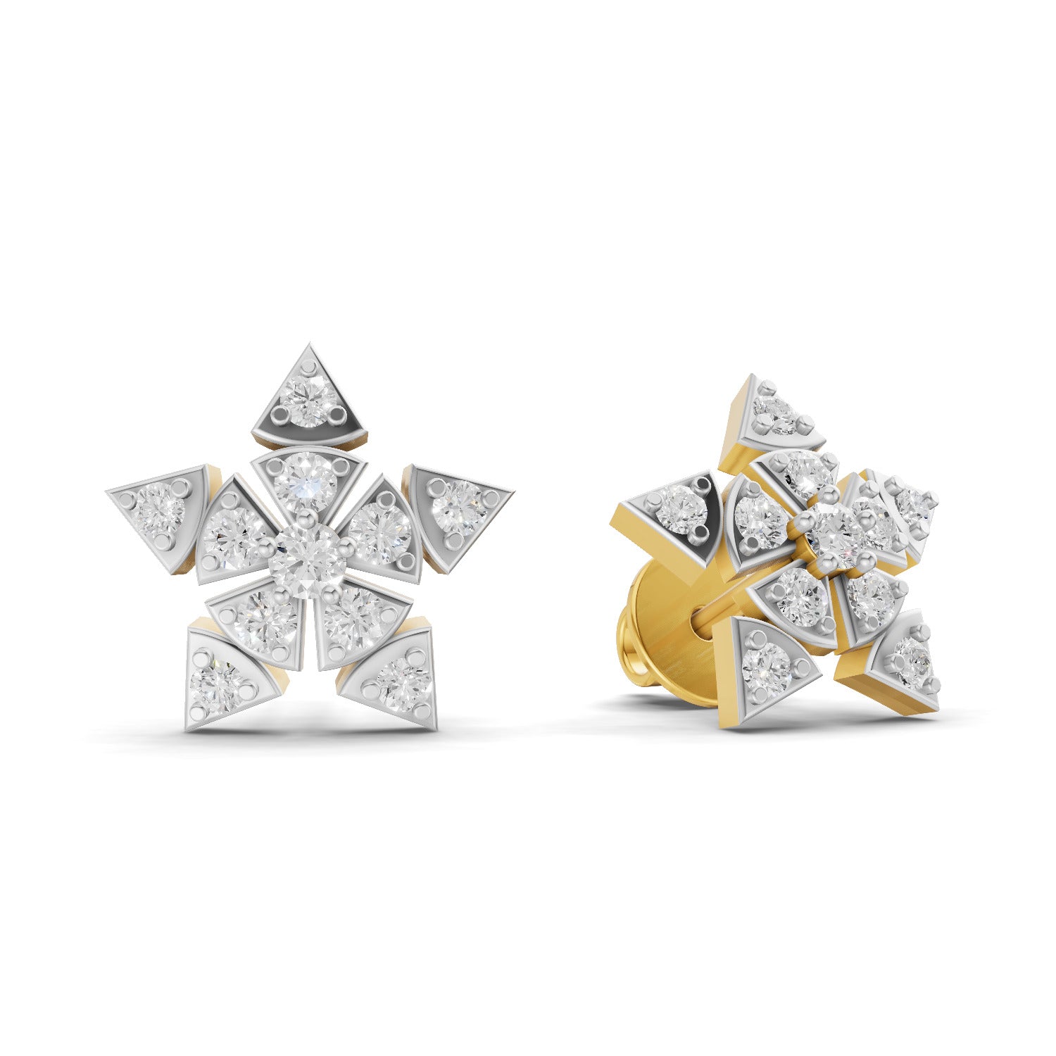 0.36 Carat  | 925 Sterling Silver Gold Plated Fashion Earrings