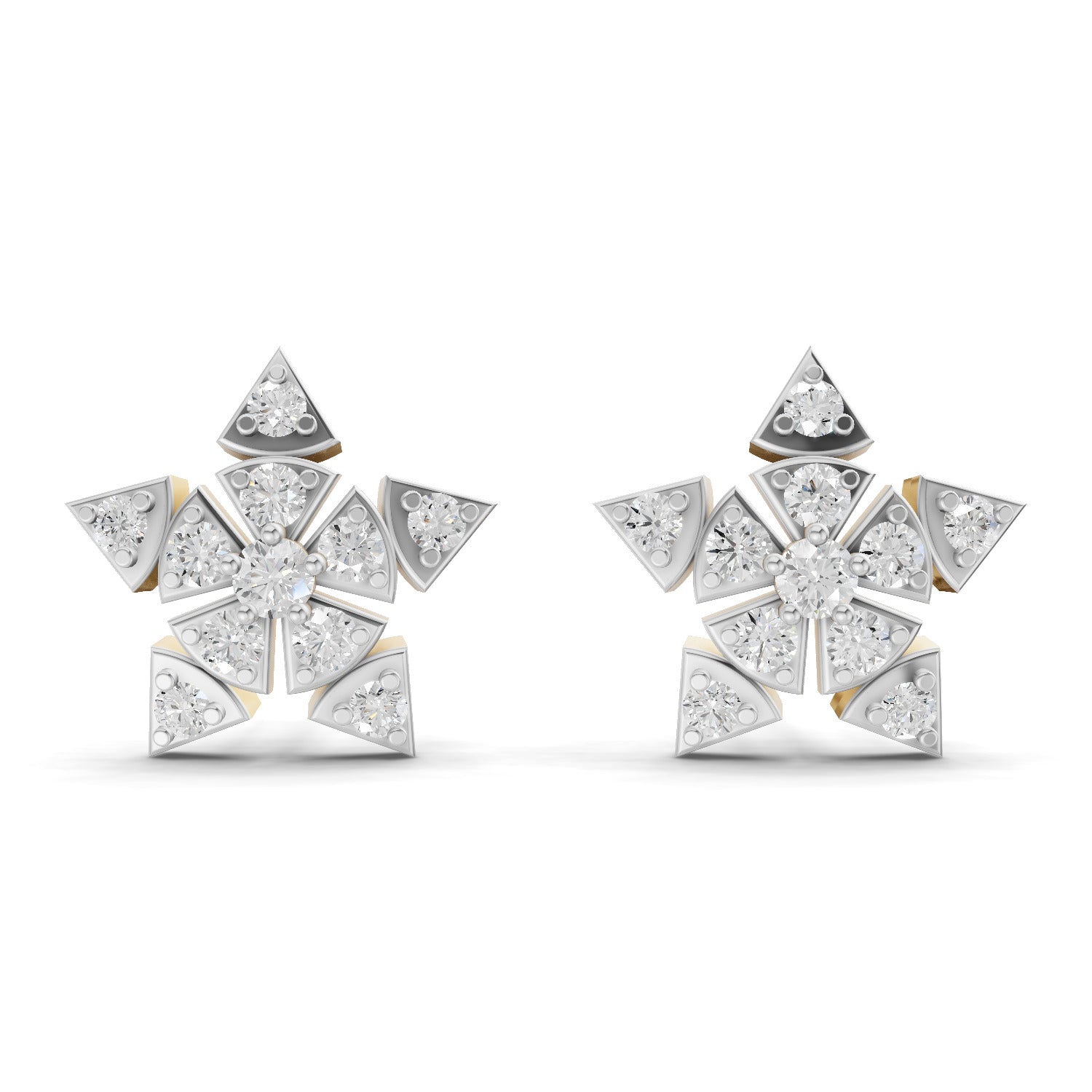 0.36 Carat  | 925 Sterling Silver Gold Plated Fashion Earrings