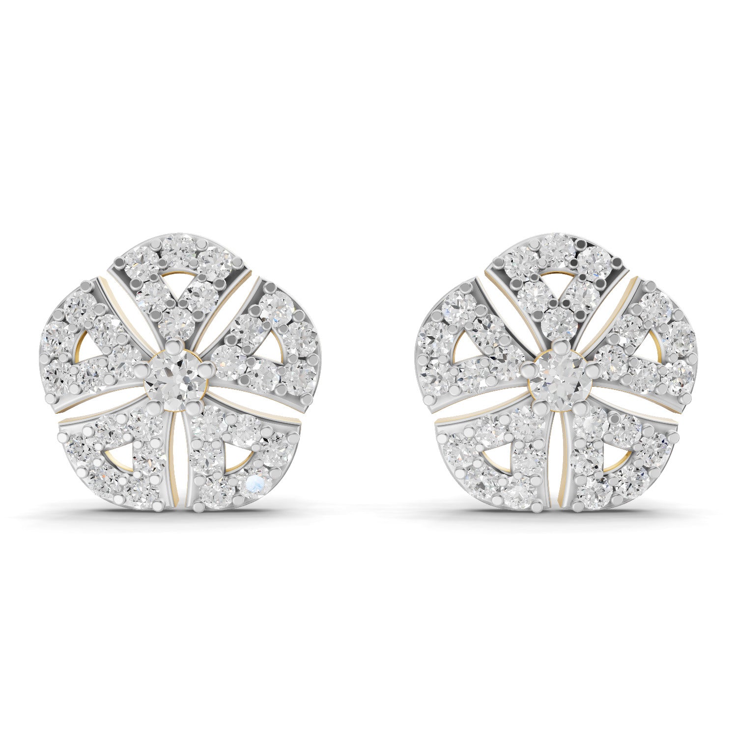 0.9 Carat  | 925 Sterling Silver Gold Plated Fashion Earrings