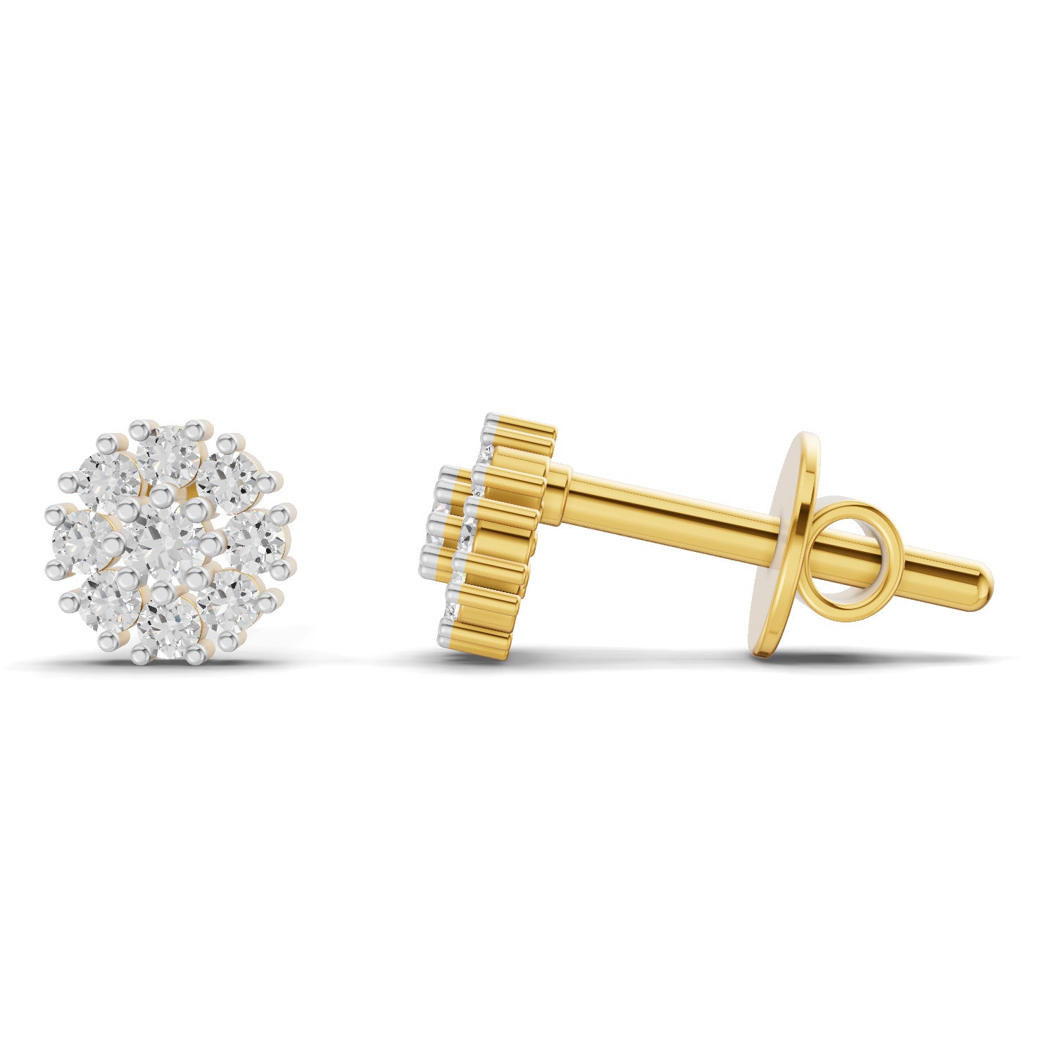 0.19 Carat  | 925 Sterling Silver Gold Plated Fashion Earrings