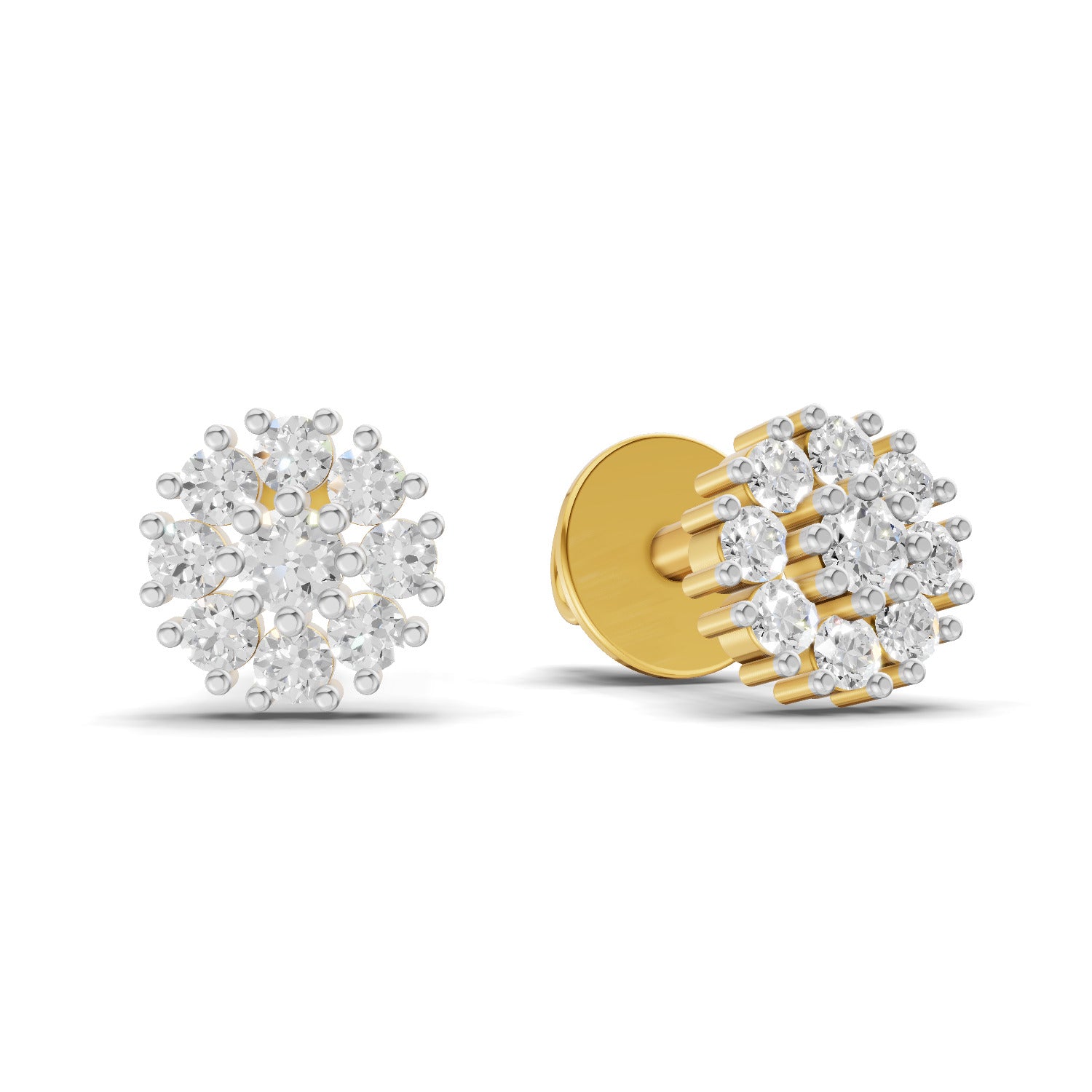 0.19 Carat  | 925 Sterling Silver Gold Plated Fashion Earrings