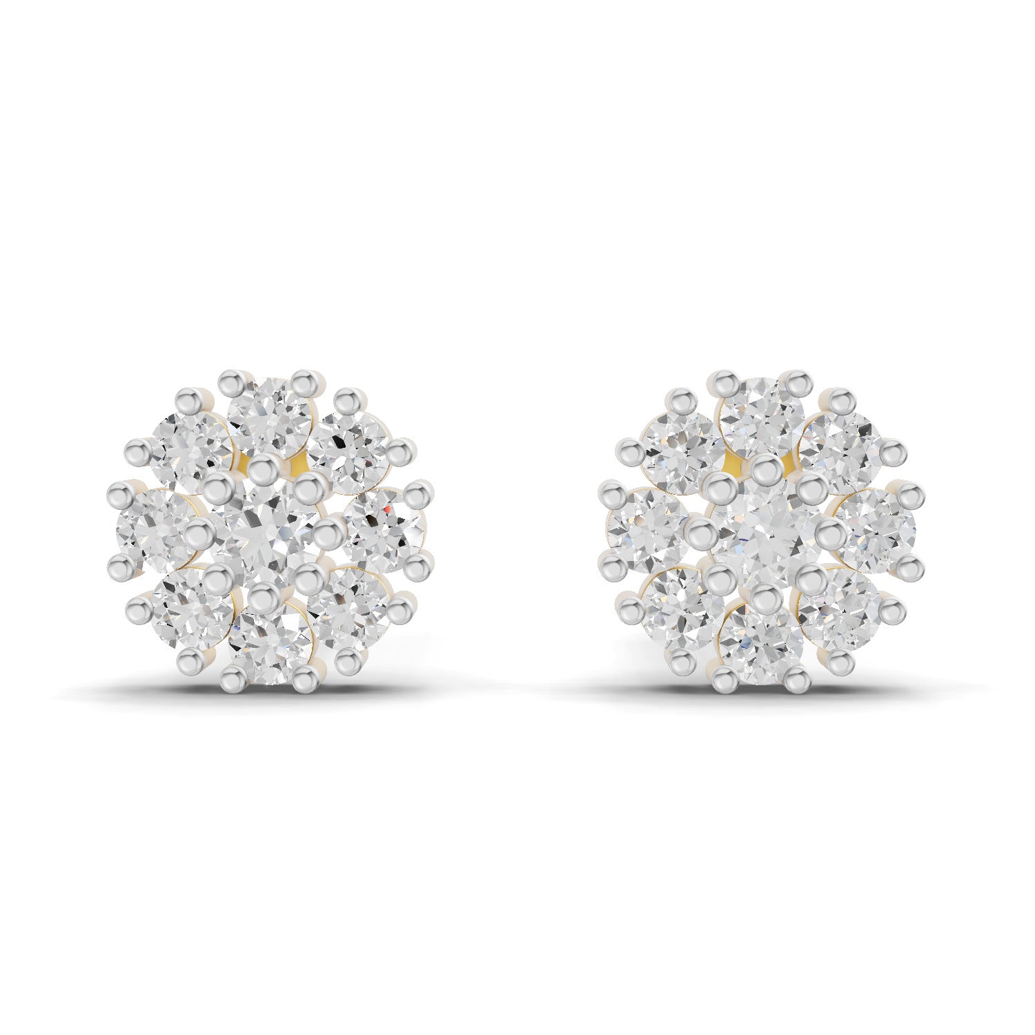 0.19 Carat  | 925 Sterling Silver Gold Plated Fashion Earrings
