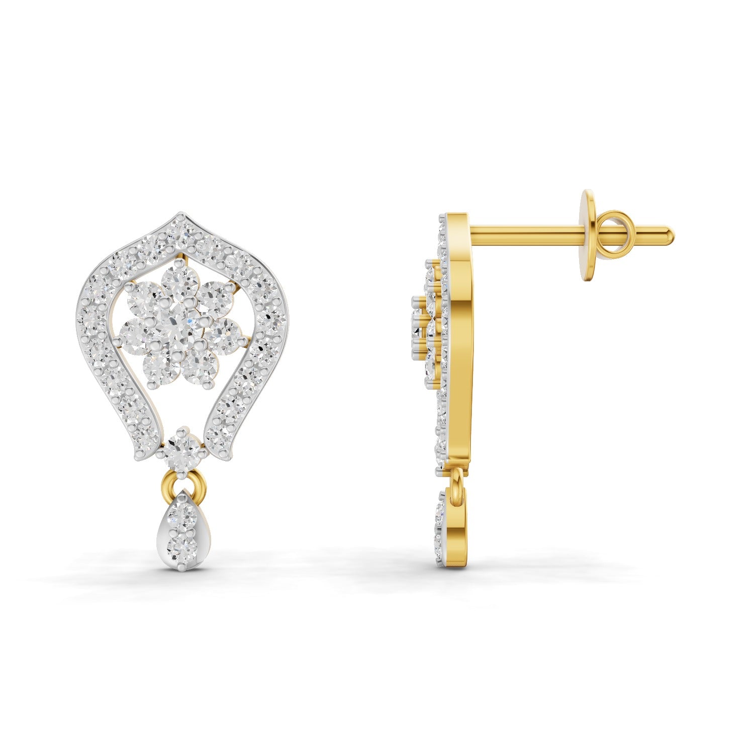 0.81 Carat  | 925 Sterling Silver Gold Plated Fashion Earrings