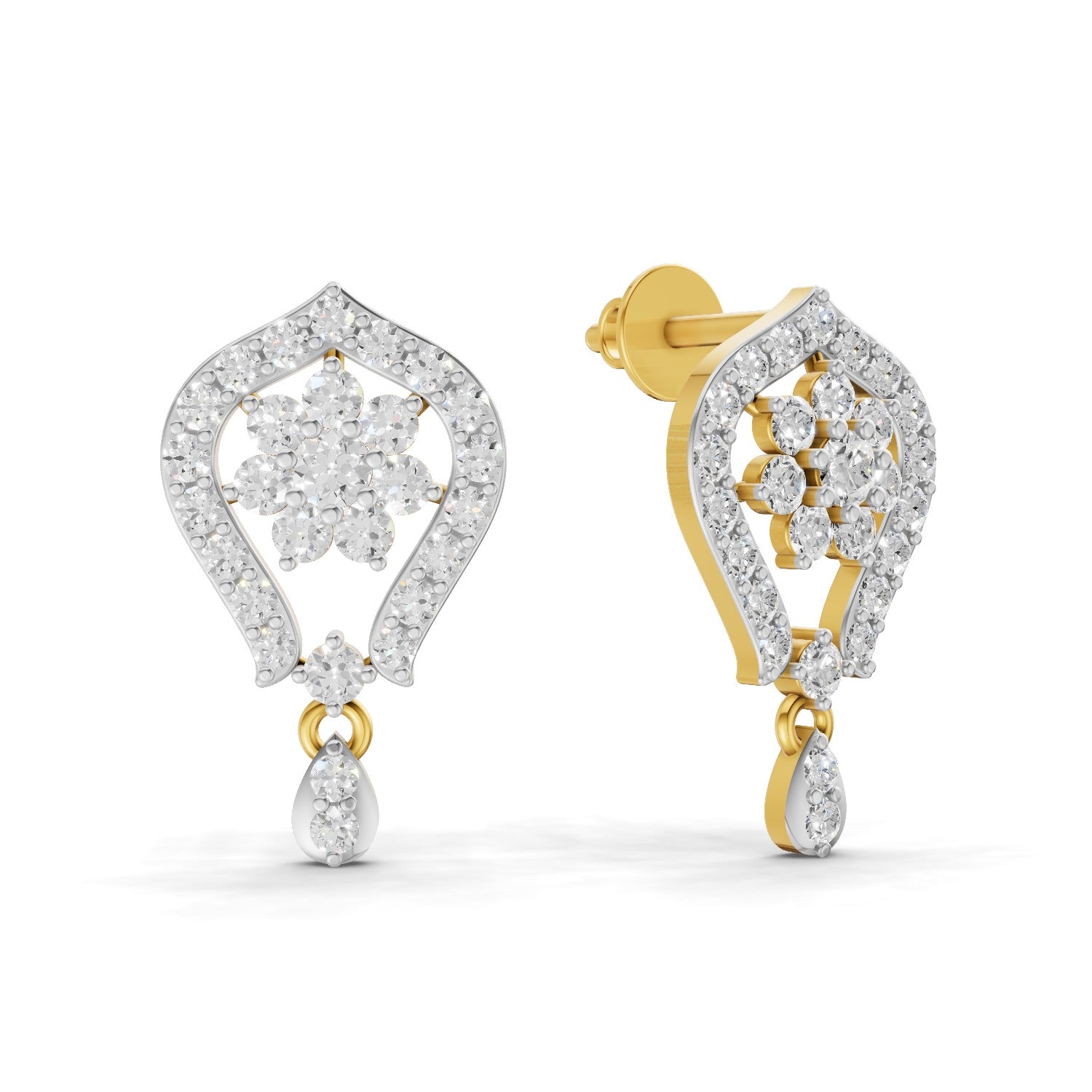 0.81 Carat  | 925 Sterling Silver Gold Plated Fashion Earrings