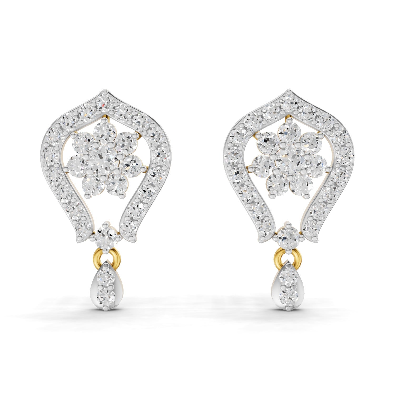 0.81 Carat  | 925 Sterling Silver Gold Plated Fashion Earrings