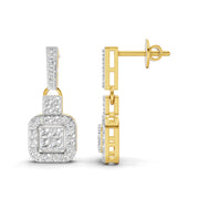 0.8 Ct | 925 Sterling Silver Yellow Gold Plated Fashion Earrings