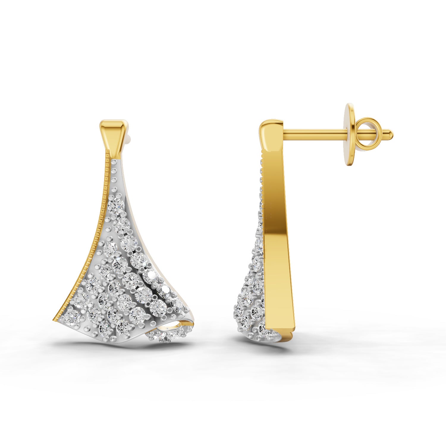 0.71 Carat  | 925 Sterling Silver Gold Plated Fashion Earrings