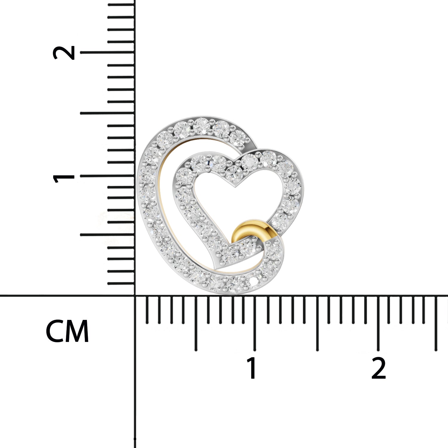 0.94 Carat  | 925 Sterling Silver Yellow Gold Plated Heart Earrings