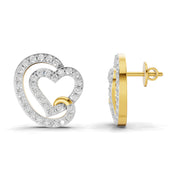 0.94 Carat  | 925 Sterling Silver Yellow Gold Plated Heart Earrings