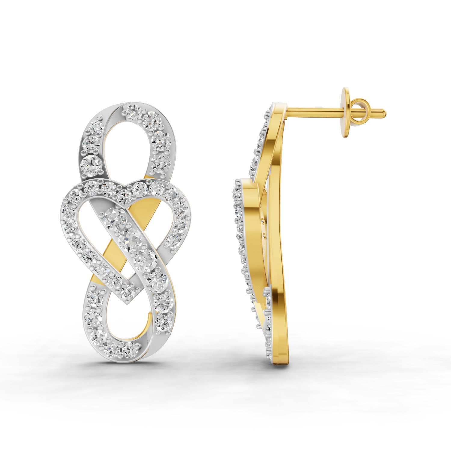 1.61 Carat  | 925 Sterling Silver Gold Plated Fashion Earrings