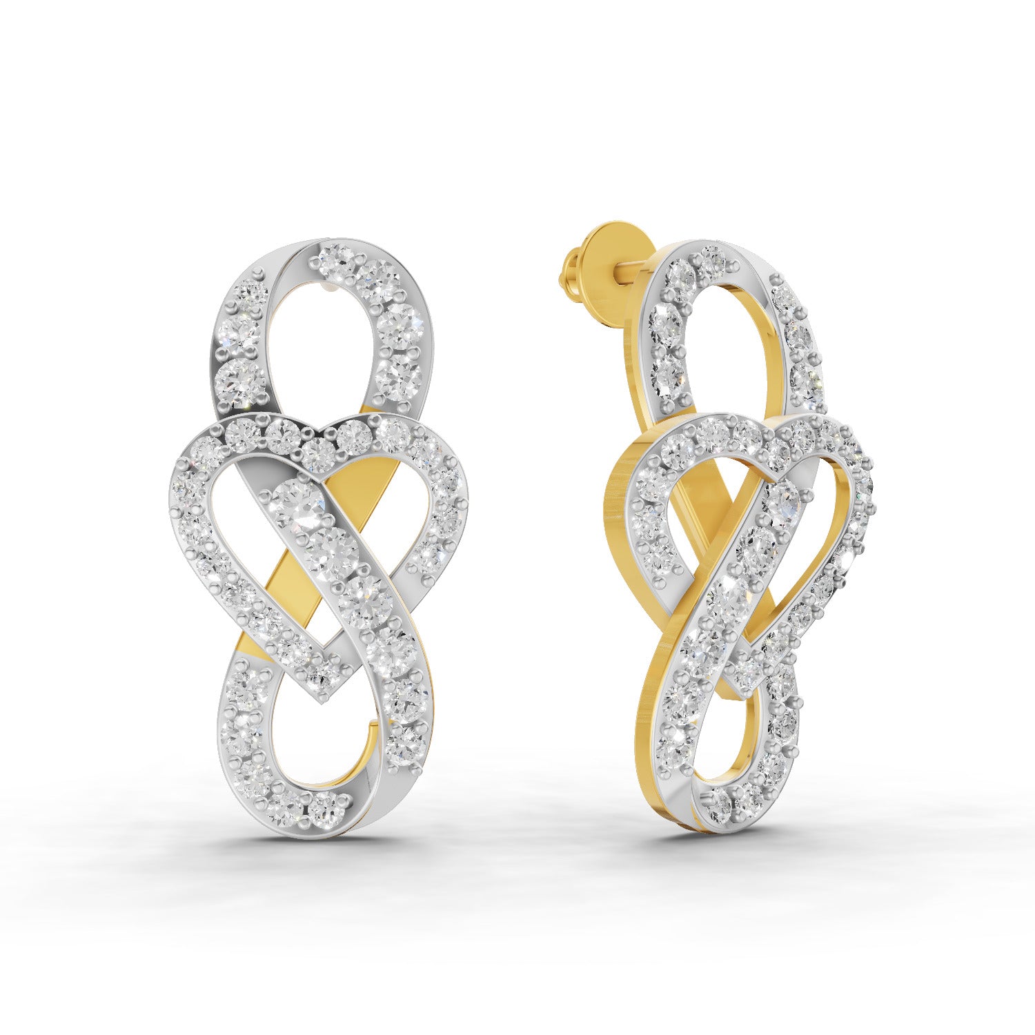 1.61 Carat  | 925 Sterling Silver Gold Plated Fashion Earrings