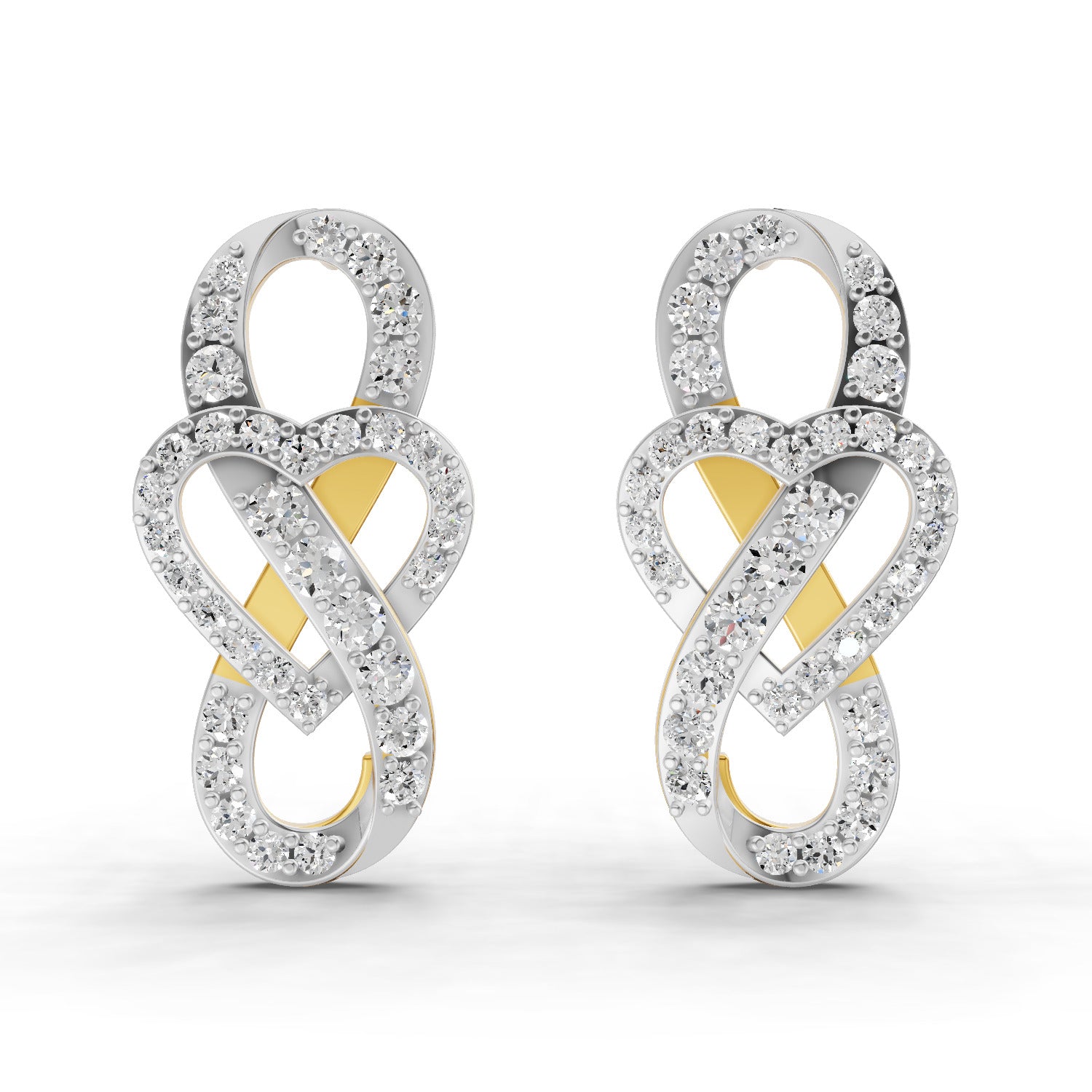 1.61 Carat  | 925 Sterling Silver Gold Plated Fashion Earrings