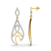 1.24 Carat  | 925 Sterling Silver Gold Plated Fashion Earrings