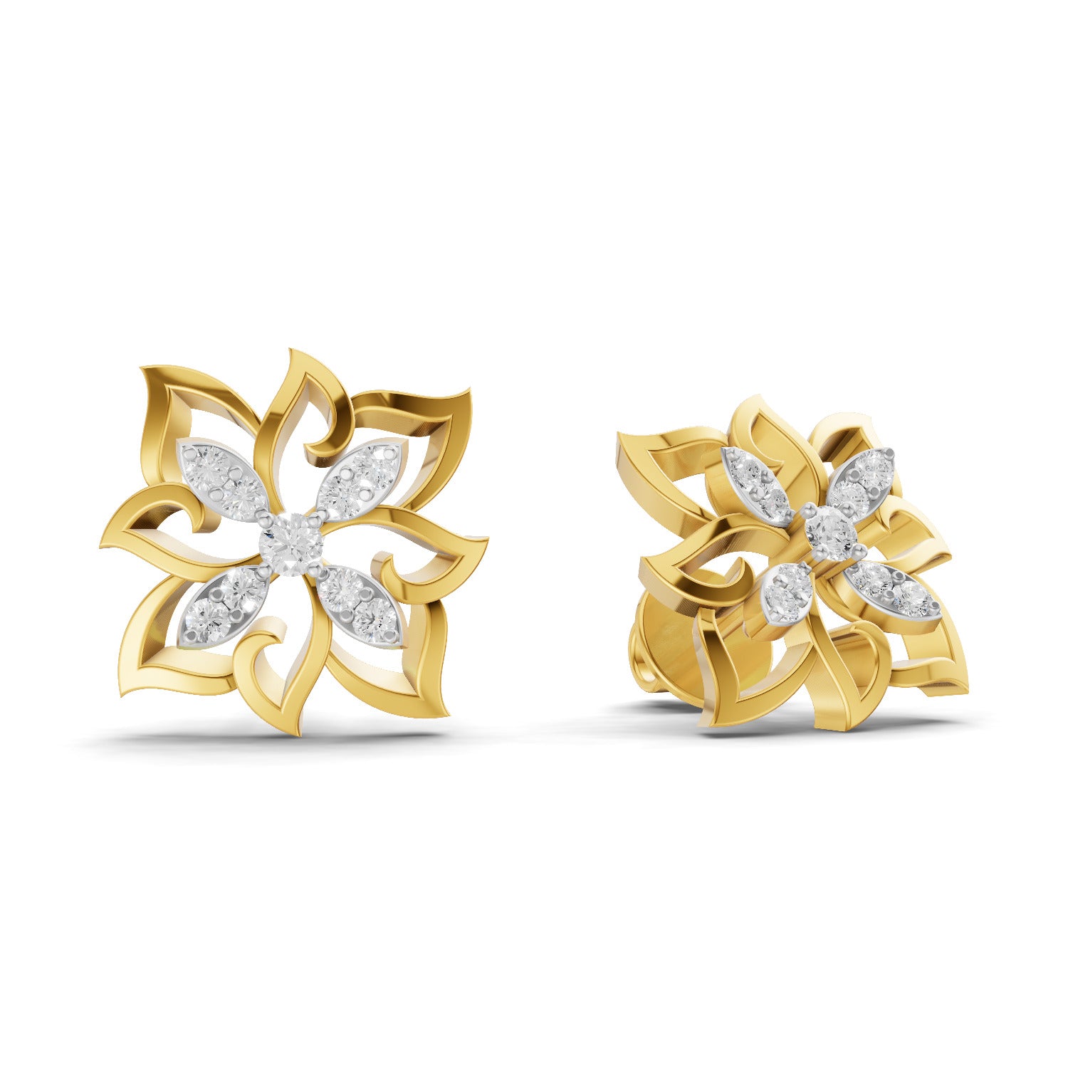 0.20 Carat  | 925 Sterling Silver Gold Plated Fashion Earrings