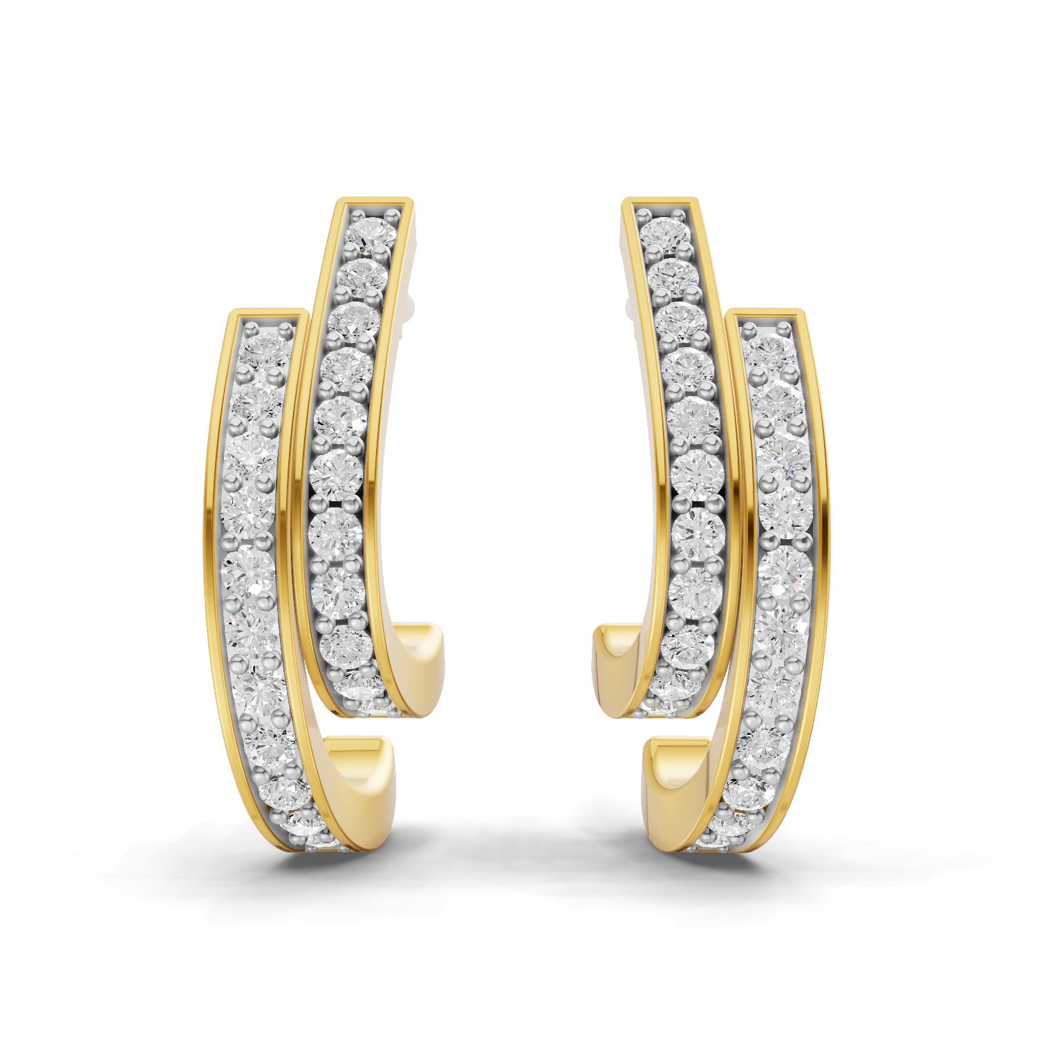 0.43 Carat  | 925 Sterling Silver Gold Plated Fashion Earrings