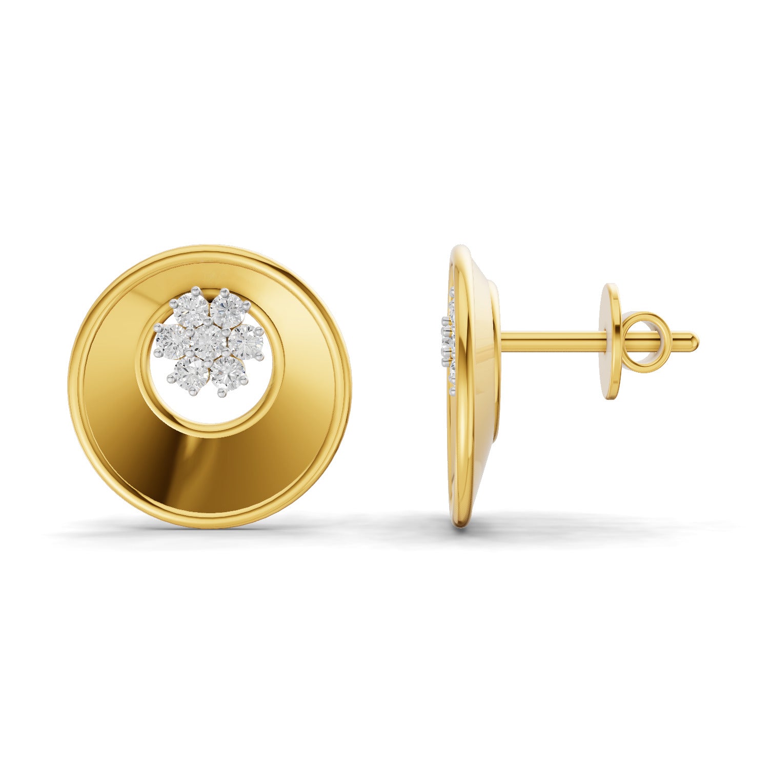 0.2 Carat  | 925 Sterling Silver Gold Plated Fashion Earrings