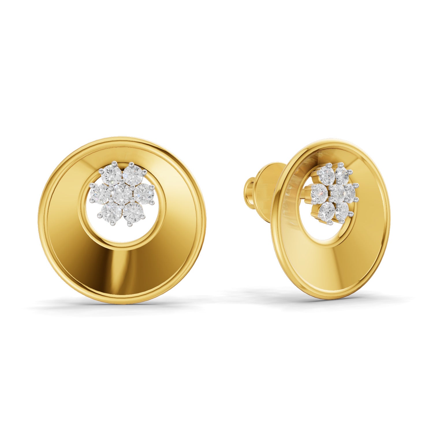 0.2 Carat  | 925 Sterling Silver Gold Plated Fashion Earrings