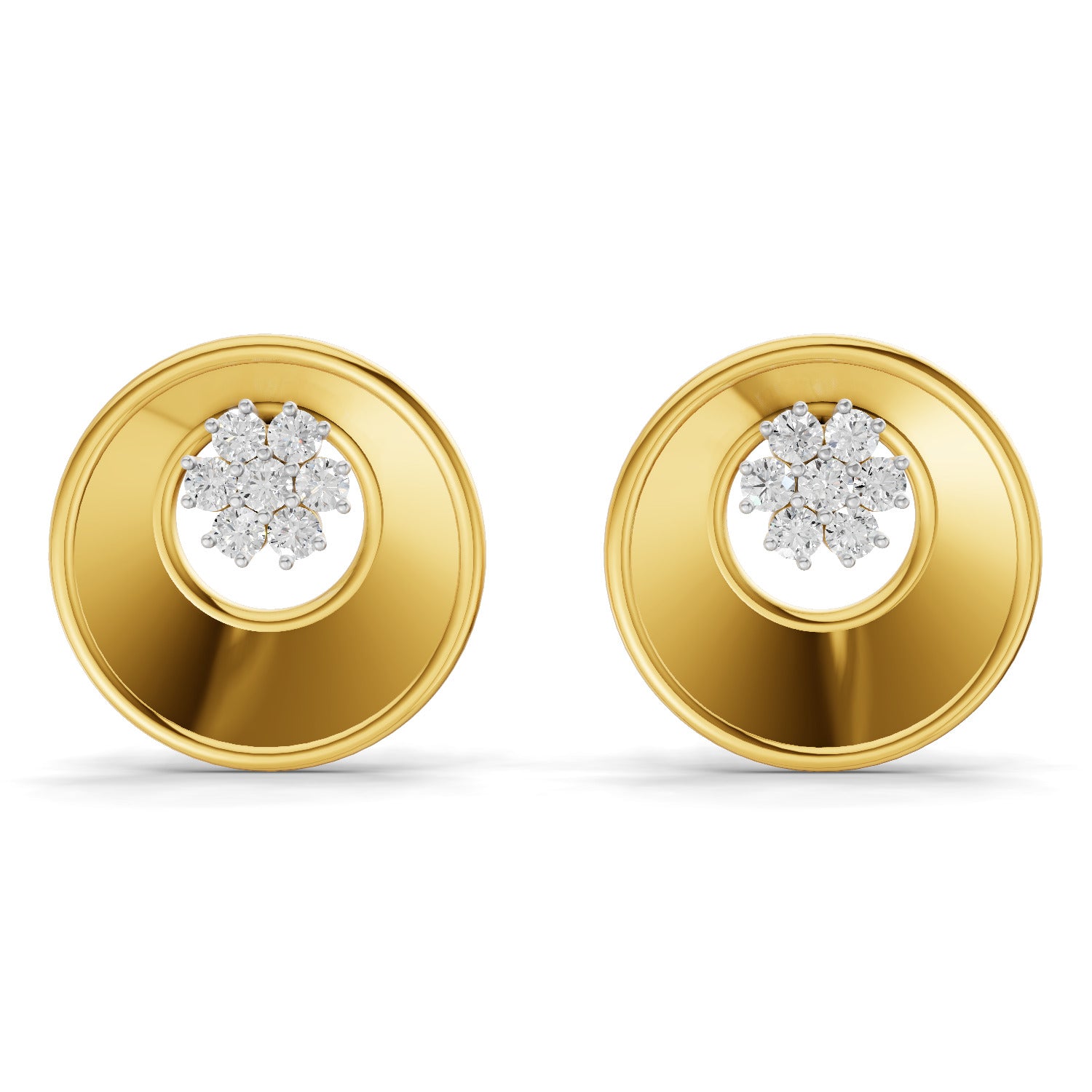 0.2 Carat  | 925 Sterling Silver Gold Plated Fashion Earrings