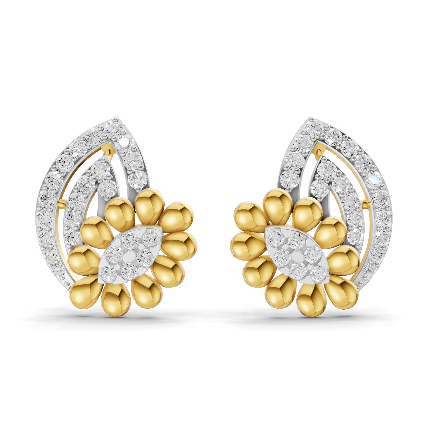 0.62 Carat  | 925 Sterling Silver Gold Plated Fashion Earrings