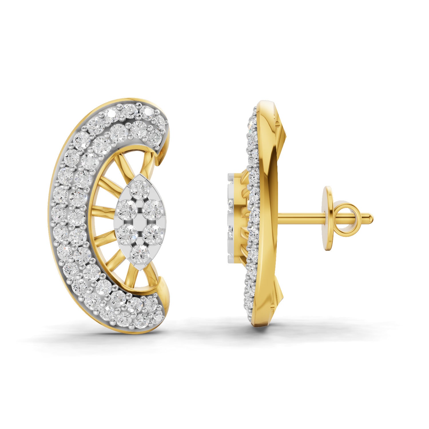0.97 Carat  | 925 Sterling Silver Gold Plated Fashion Earrings