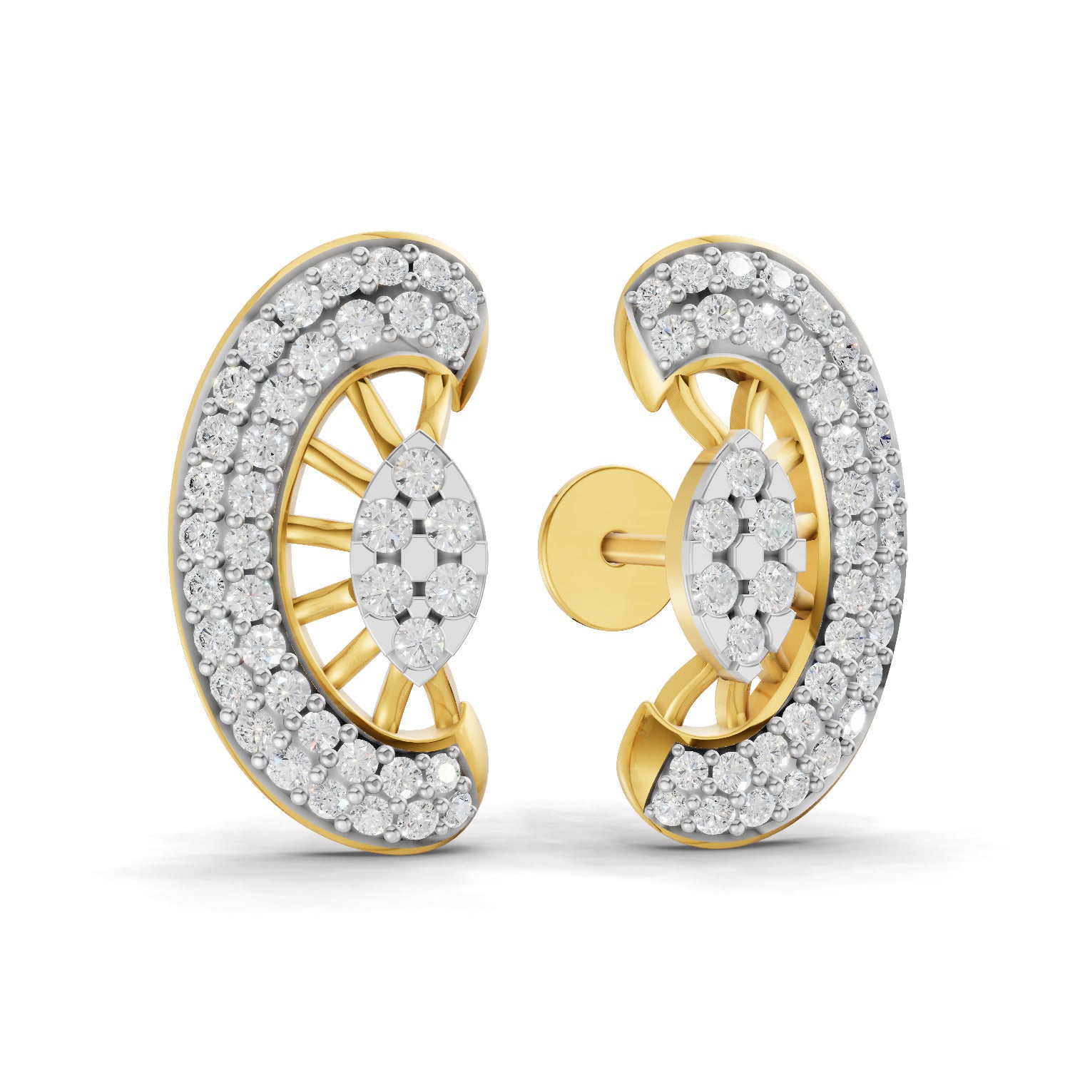0.97 Carat  | 925 Sterling Silver Gold Plated Fashion Earrings
