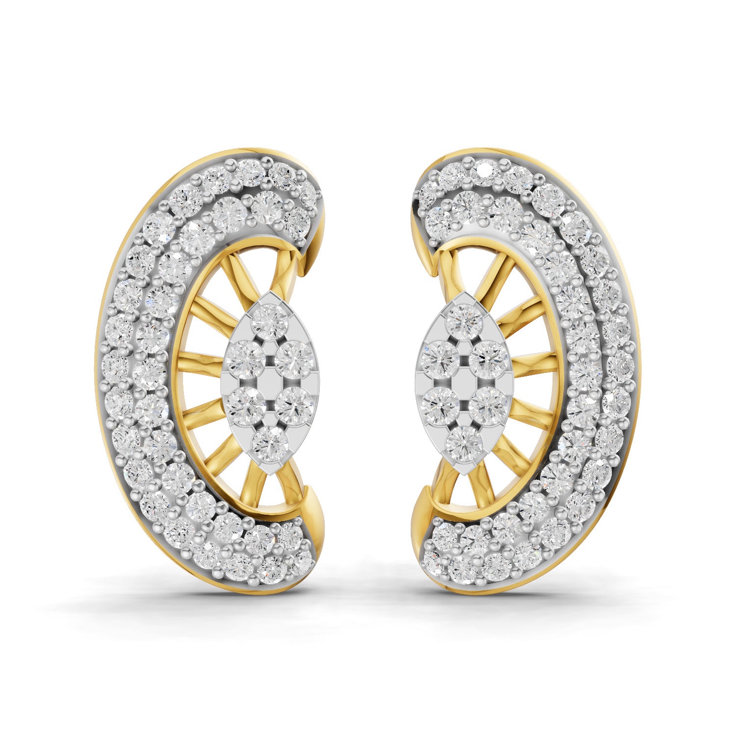 0.97 Carat  | 925 Sterling Silver Gold Plated Fashion Earrings