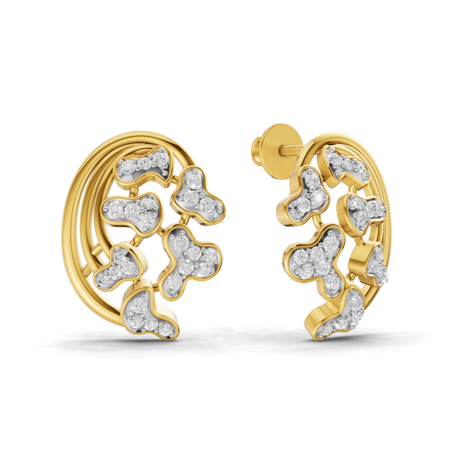0.53 Carat  | 925 Sterling Silver Gold Plated Fashion Earrings