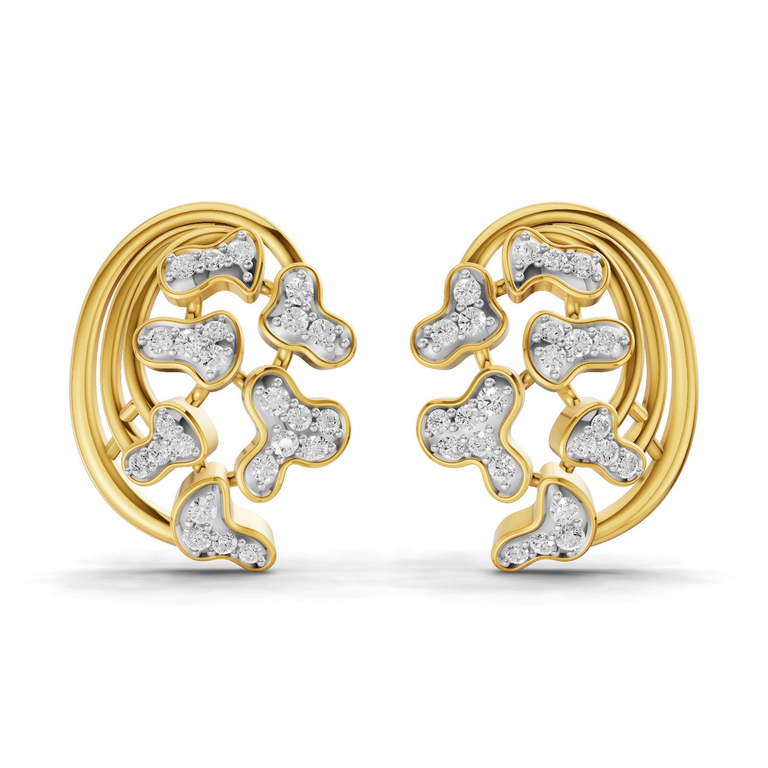 0.53 Carat  | 925 Sterling Silver Gold Plated Fashion Earrings