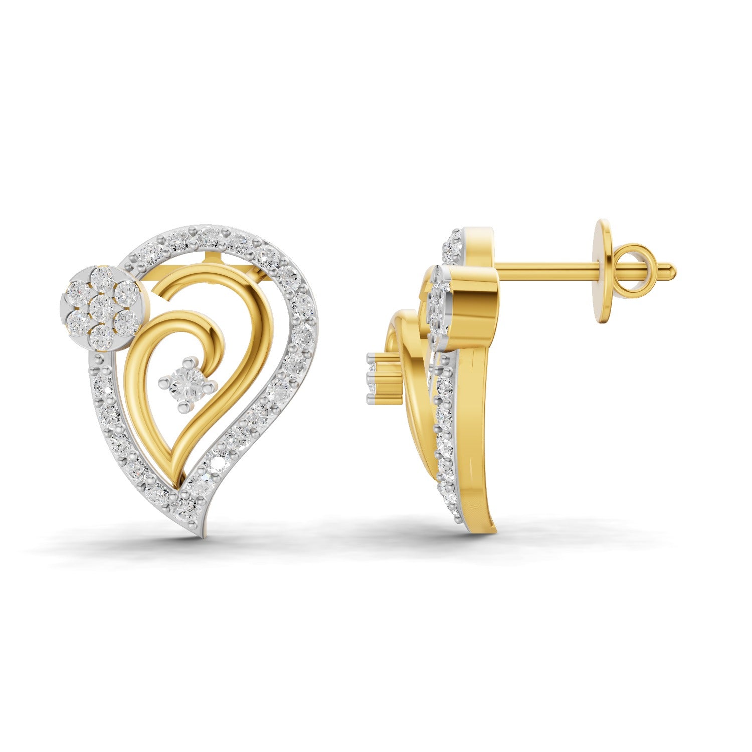 0.65 Carat  | 925 Sterling Silver Gold Plated Fashion Earrings