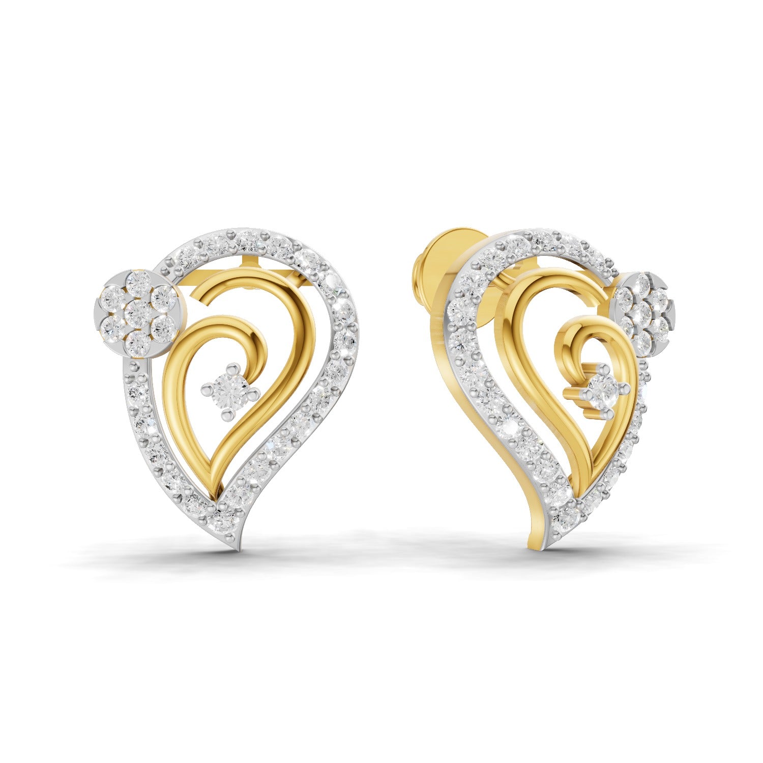 0.65 Carat  | 925 Sterling Silver Gold Plated Fashion Earrings