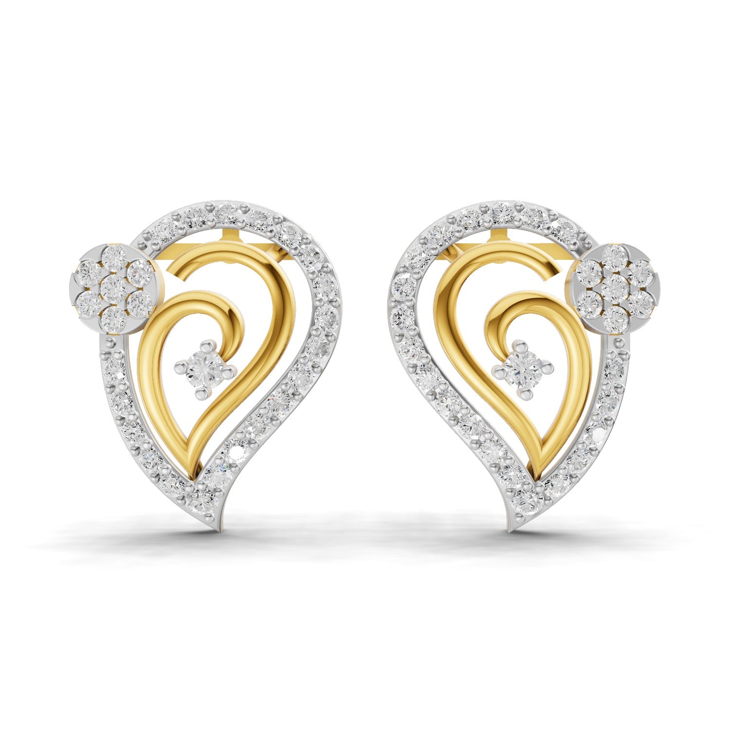0.65 Carat  | 925 Sterling Silver Gold Plated Fashion Earrings