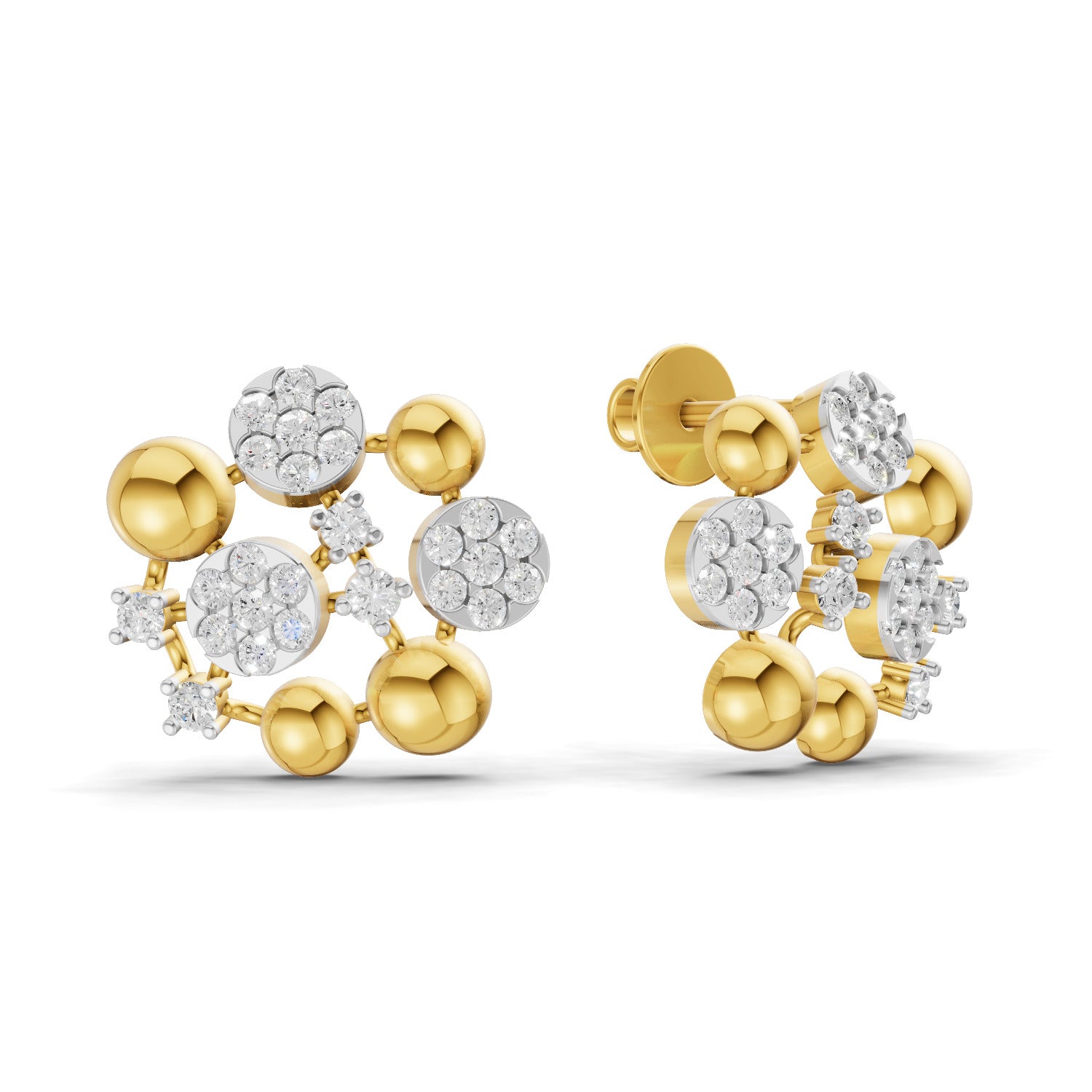 0.63 Carat  | 925 Sterling Silver Gold Plated Fashion Earrings