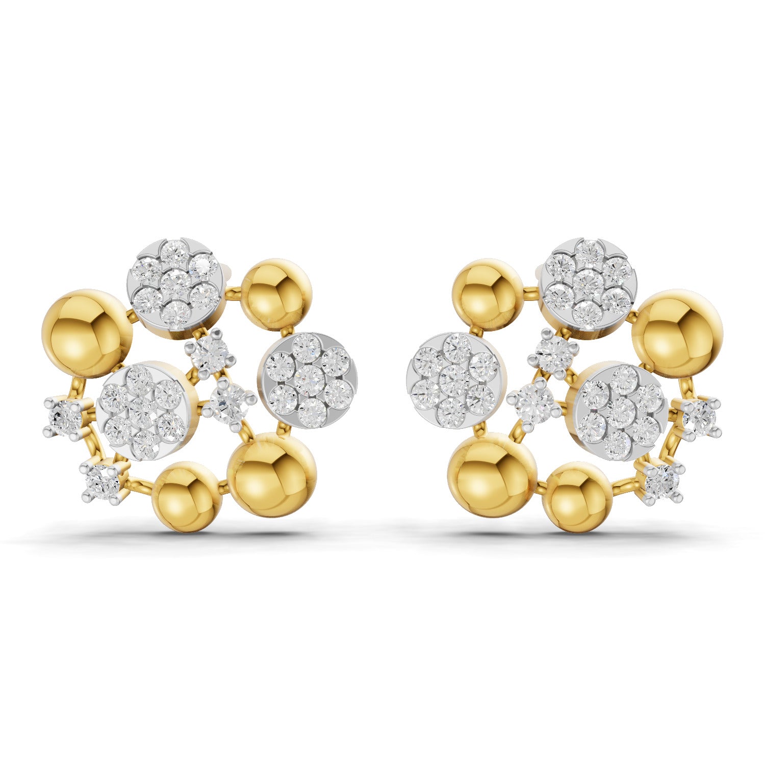 0.63 Carat  | 925 Sterling Silver Gold Plated Fashion Earrings