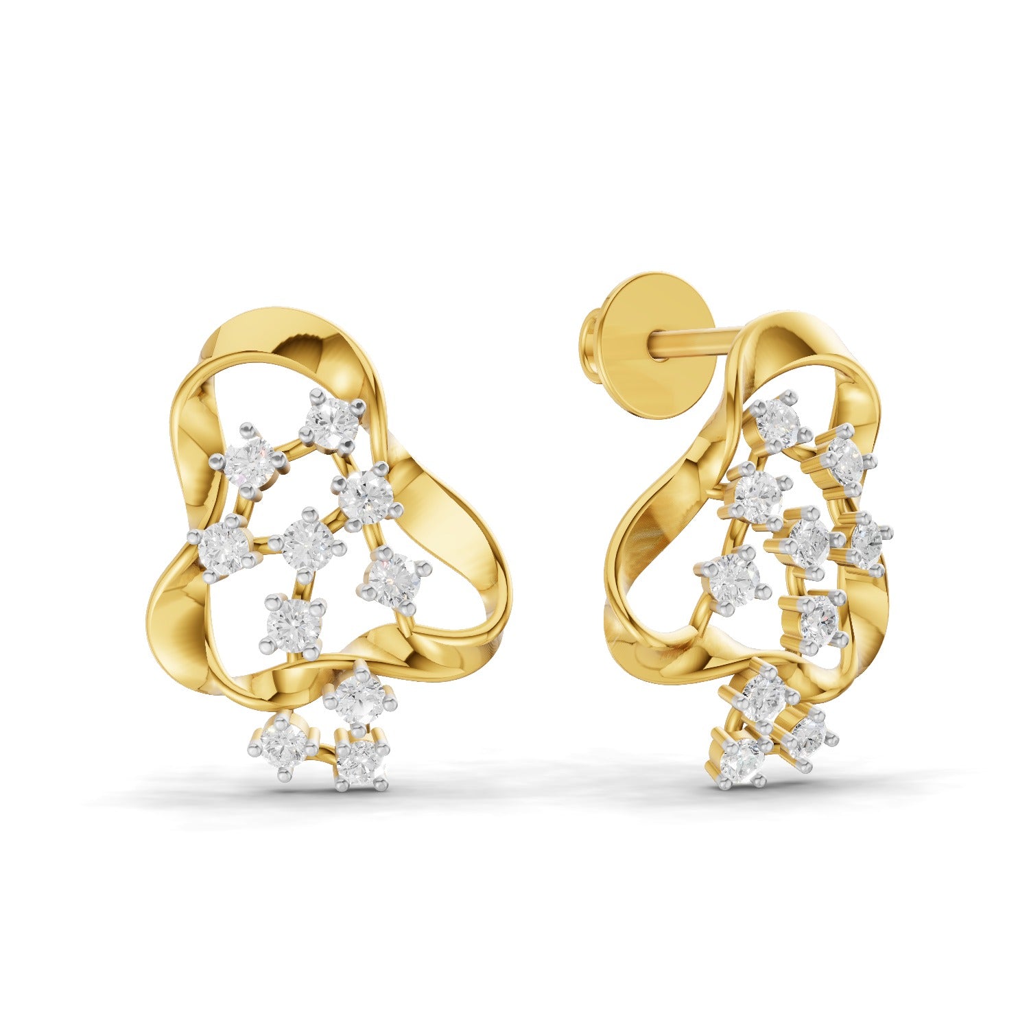0.24 Carat  | 925 Sterling Silver Gold Plated Fashion Earrings