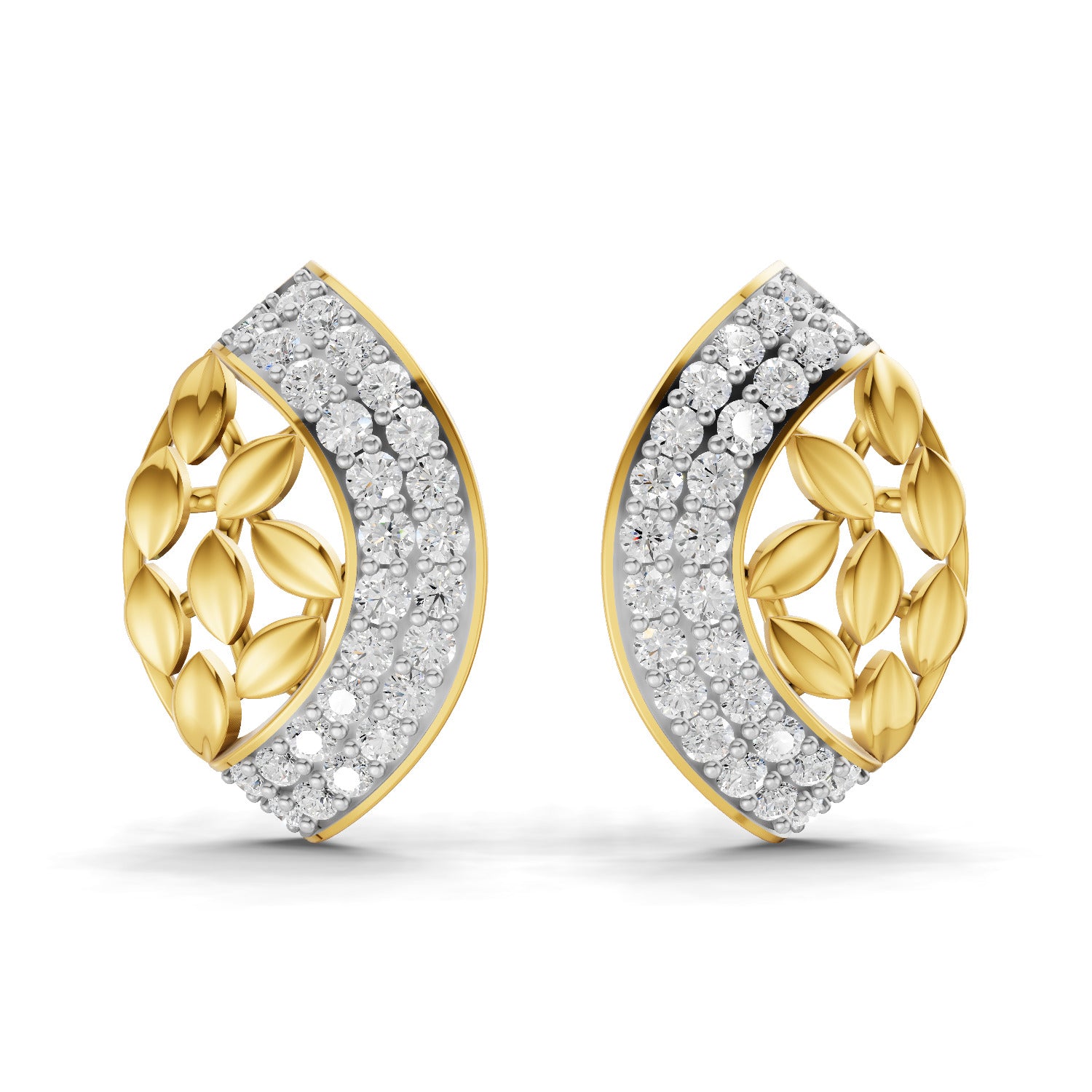 0.75 Carat  | 925 Sterling Silver Gold Plated Fashion Earrings