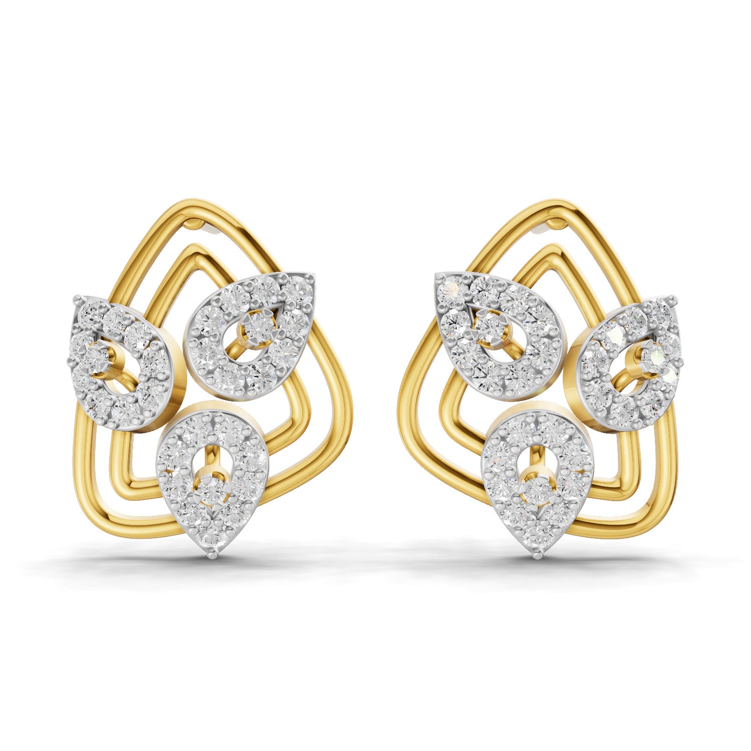 0.61 Carat  | 925 Sterling Silver Gold Plated Fashion Earrings