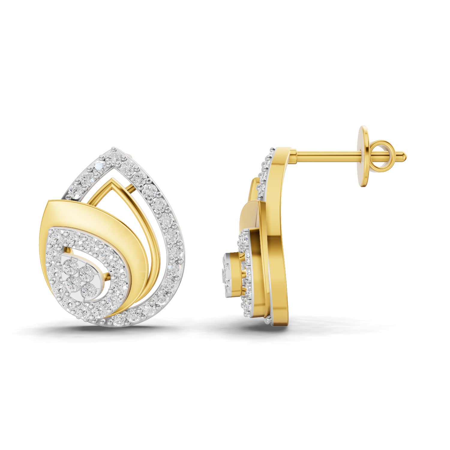 0.68 Carat  | 925 Sterling Silver Gold Plated Fashion Earrings