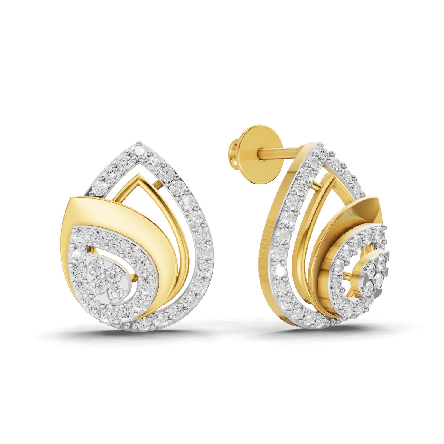 0.68 Carat  | 925 Sterling Silver Gold Plated Fashion Earrings