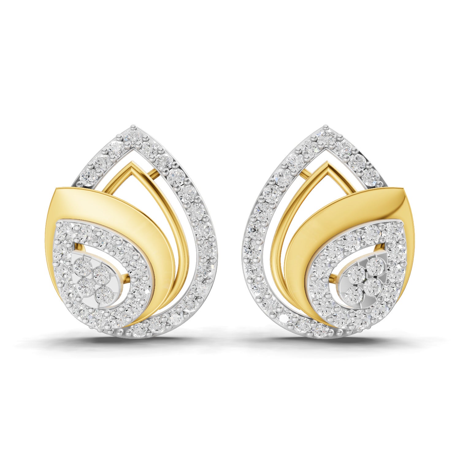 0.68 Carat  | 925 Sterling Silver Gold Plated Fashion Earrings