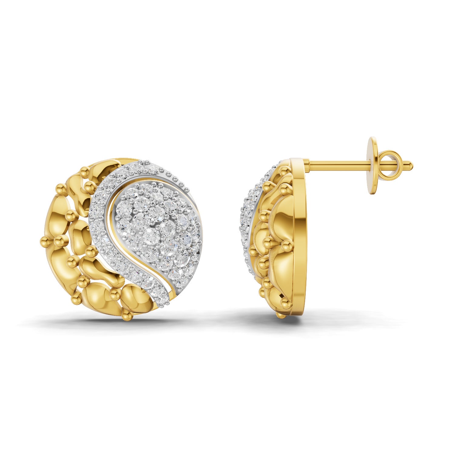 1.02 Carat  | 925 Sterling Silver Gold Plated Fashion Earrings