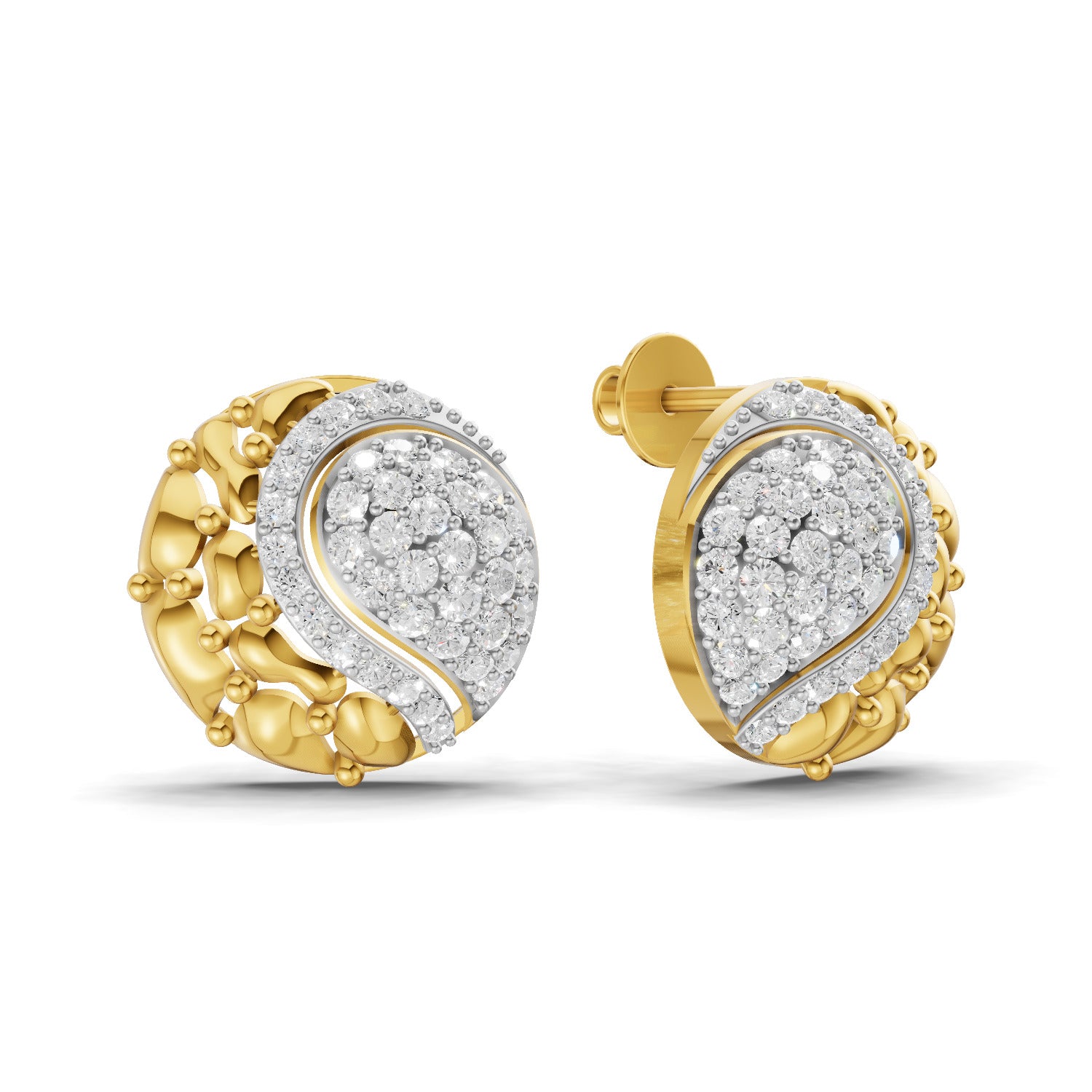 1.02 Carat  | 925 Sterling Silver Gold Plated Fashion Earrings