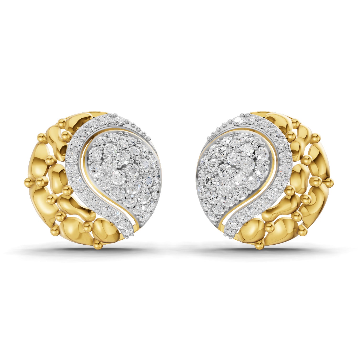 1.02 Carat  | 925 Sterling Silver Gold Plated Fashion Earrings