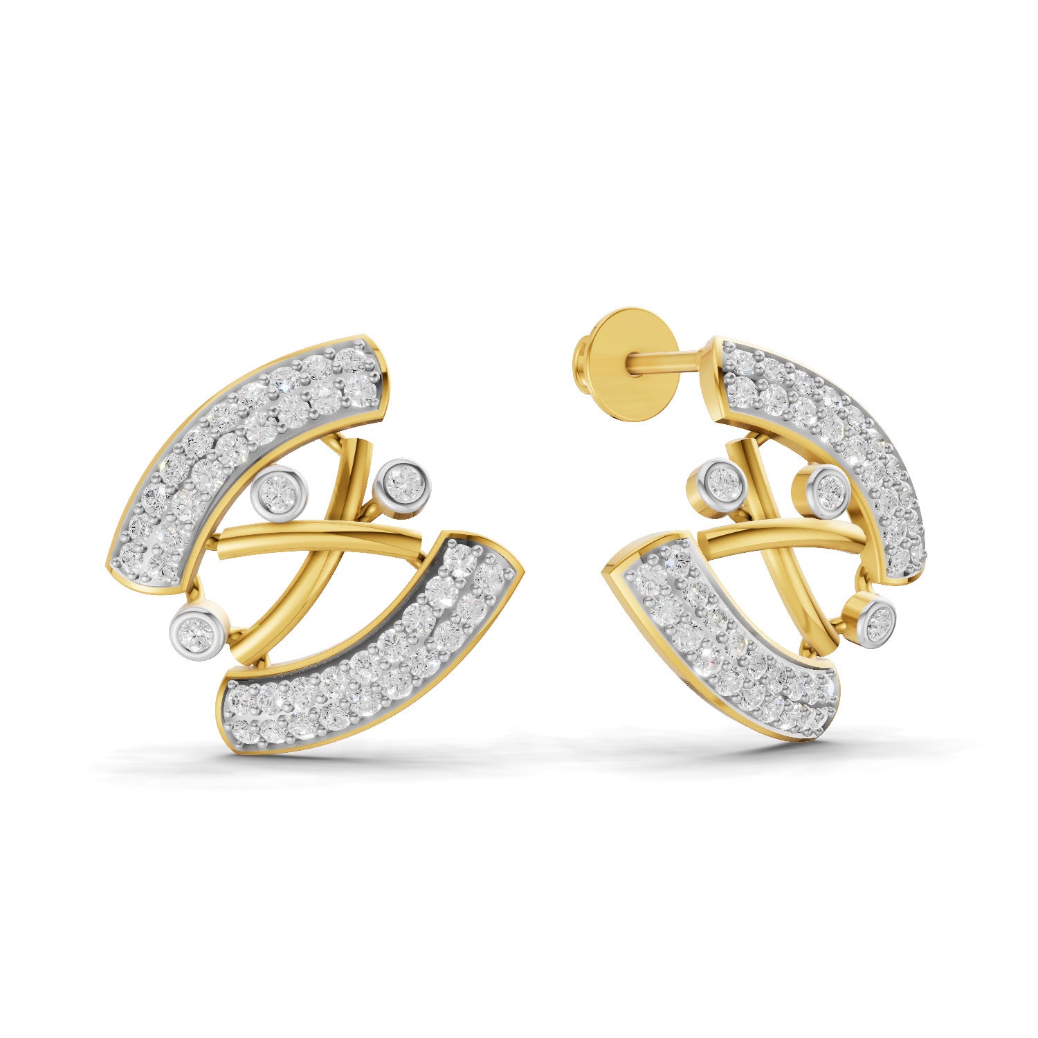1.34 Carat  | 925 Sterling Silver Gold Plated Fashion Earrings