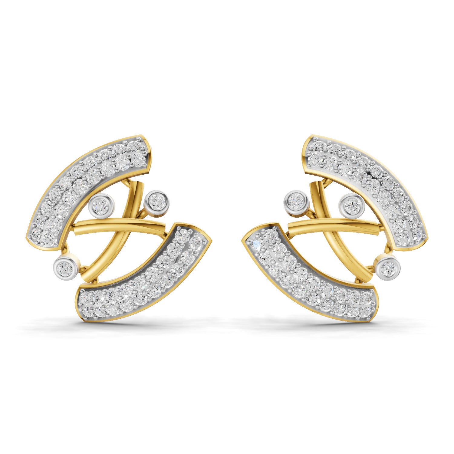 1.34 Carat  | 925 Sterling Silver Gold Plated Fashion Earrings