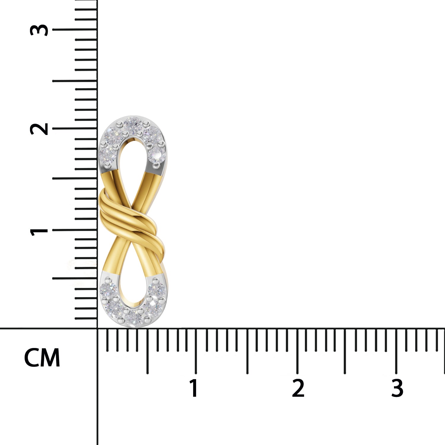 0.54 Carat  | 925 Sterling Silver Yellow Gold Plated Infinity Earrings