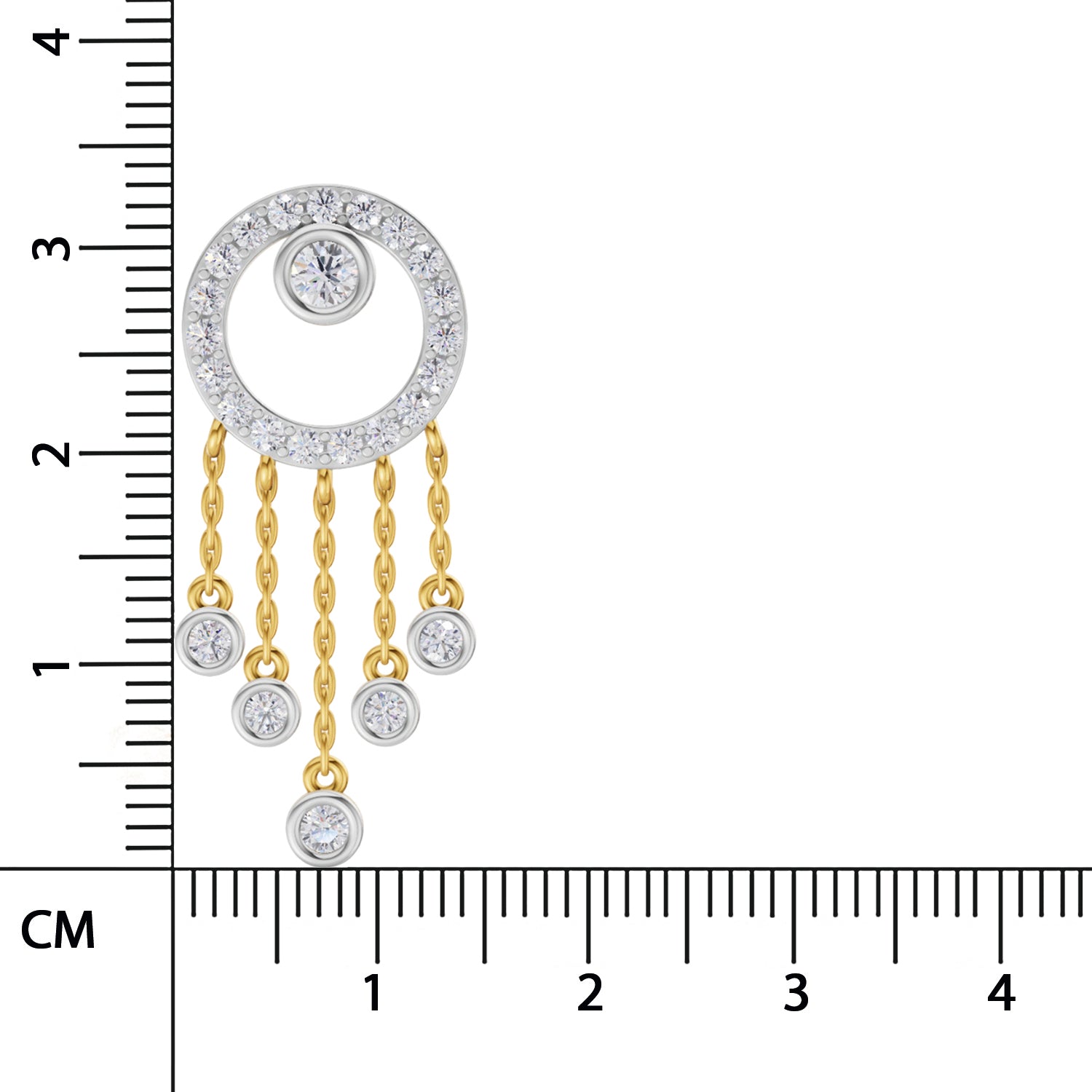1.56 Carat  | 925 Sterling Silver Yellow Gold Plated Dream Catcher Earrings