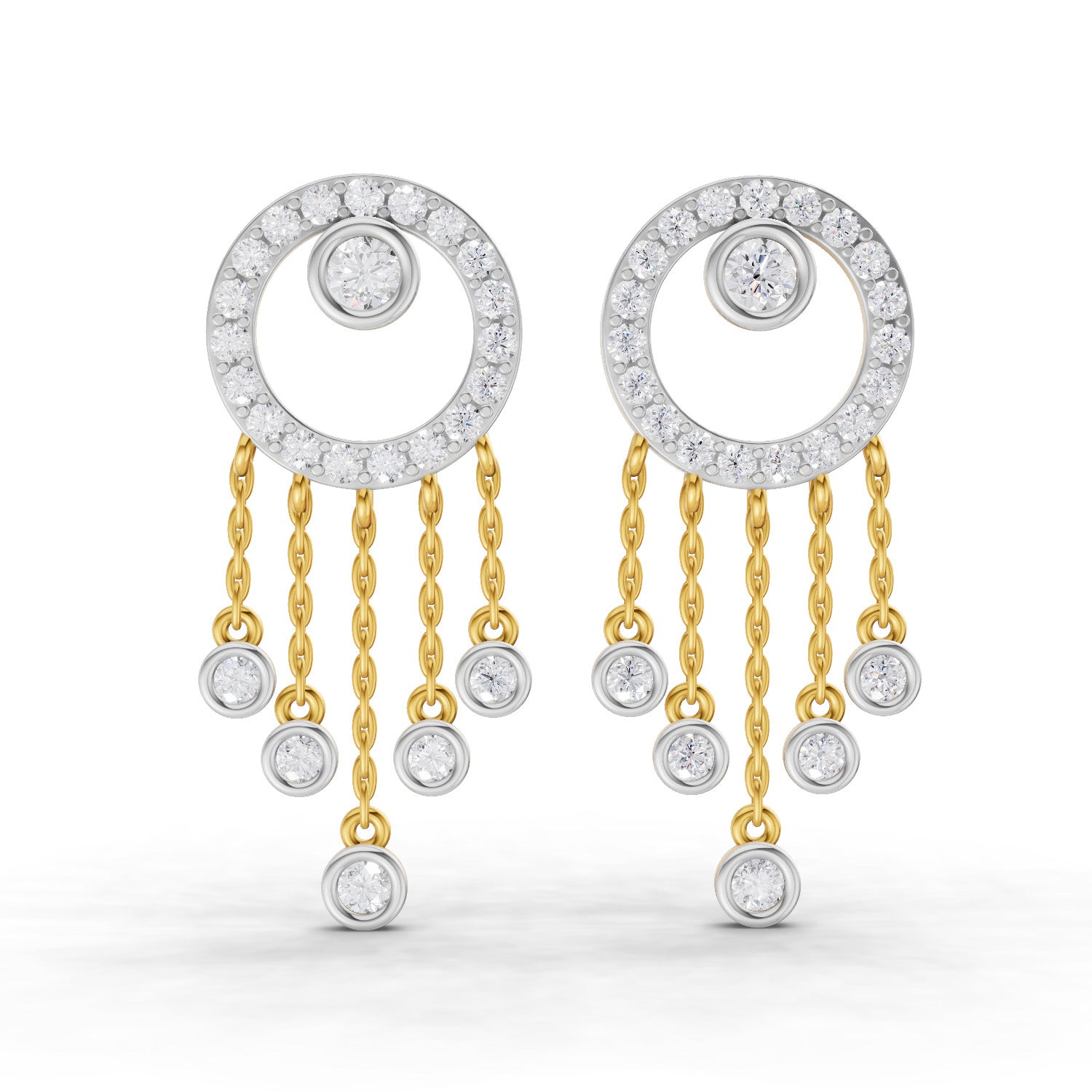 1.56 Carat  | 925 Sterling Silver Yellow Gold Plated Dream Catcher Earrings